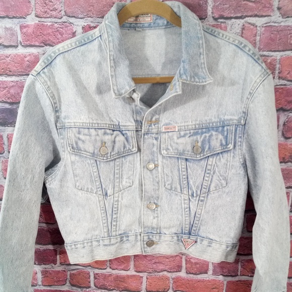guess cropped denim jacket